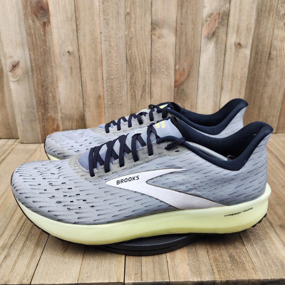 Brooks Hyperion Tempo Running Shoes Mens size 15 Grey Neon Yellow 1103391D099